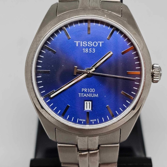 TISSOT 1853 SUPERDEAL ! men’s watch PR Titanium blue face - Picture 3 of 13